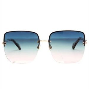 Kate Spade Janay Blue Green Square Sunglasses NWOT